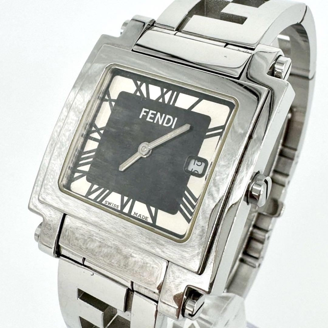 FENDI 6000G Quartz Watch Wristwatch Logo Silver Women's Authentic