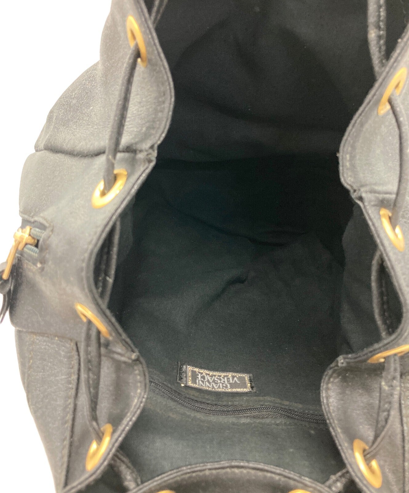 VERSACE Backpack Medusa Leather Black Authentic