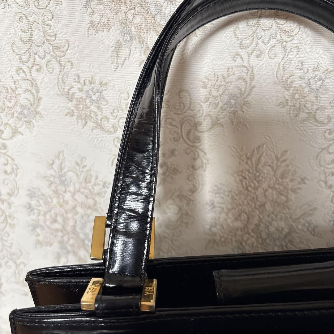 Saint Laurent Hand Bag Tote Purse Black Authentic