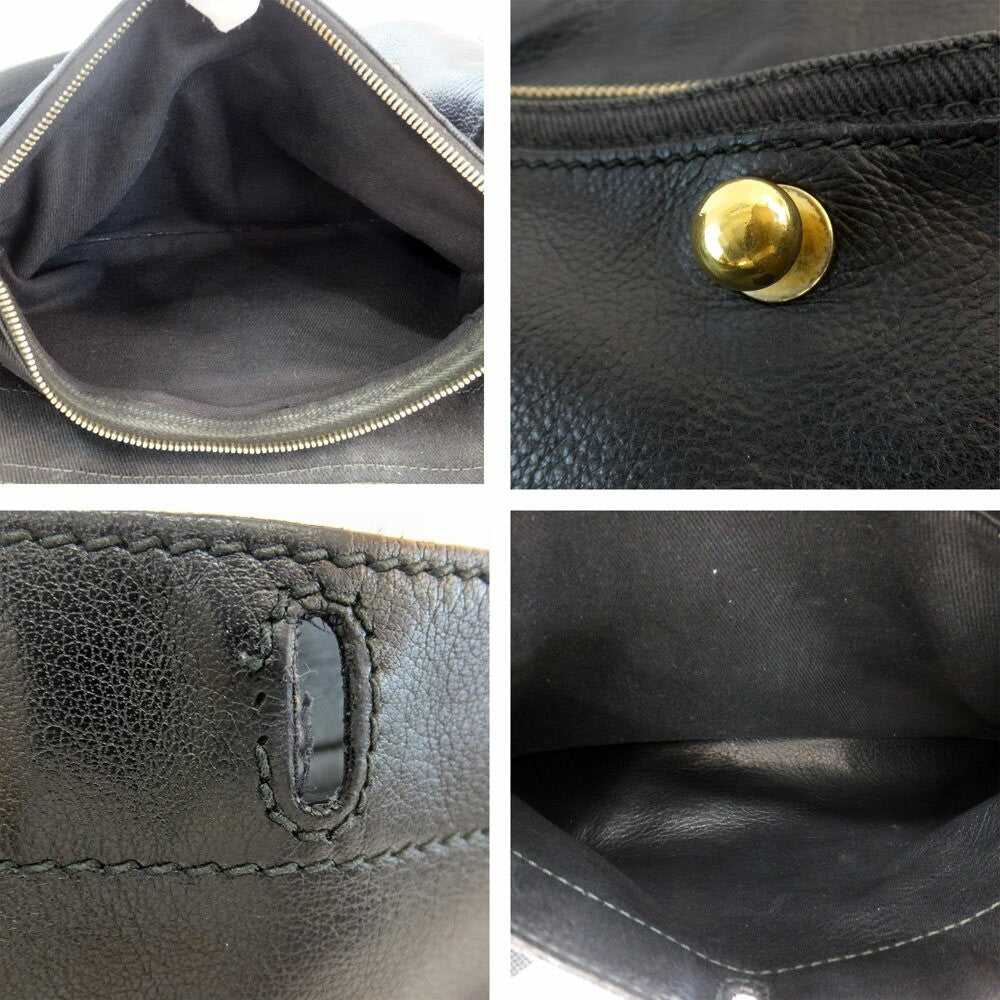 Saint Laurent Shoulder Bag Purse Muse Toe Leather Black Authentic