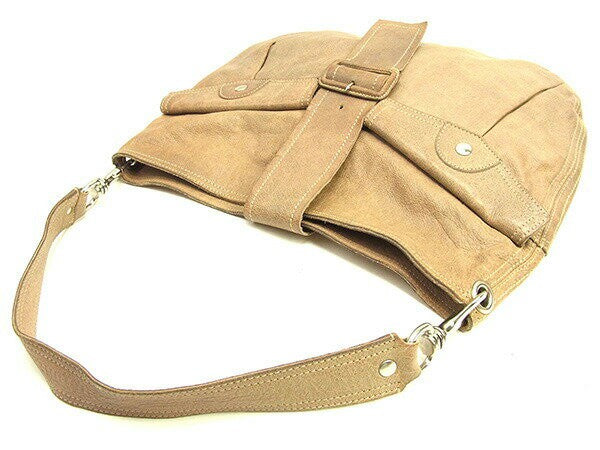 MIU MIU Shoulder Bag Purse Beige Silver Authentic