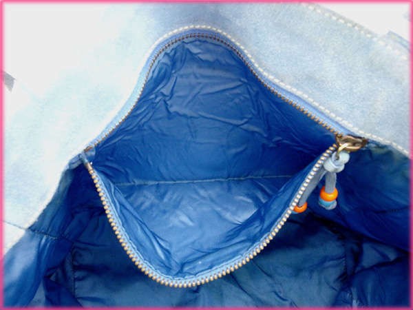 MIU MIU Hand Bag Tote Purse Blue Authentic