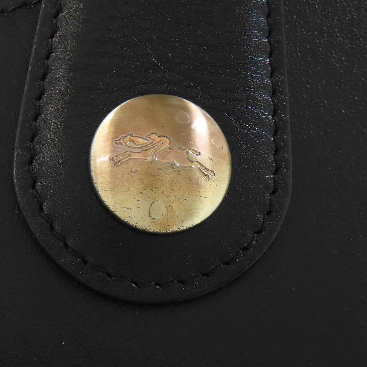 Longchamp Hand Bag Tote Purse Leather Black Authentic