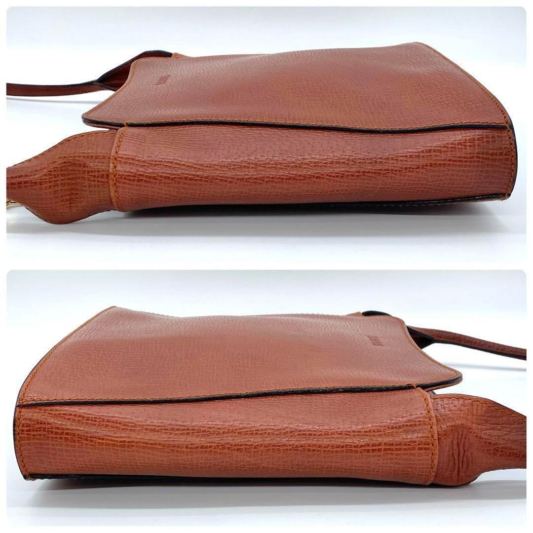 LOEWE Shoulder Bag Purse Logo Leather Orange Authentic