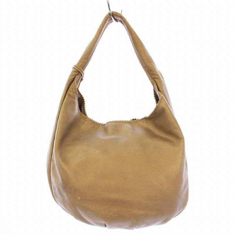 LOEWE Hand Shoulder Bag Tote Purse Anagram Leather Beige Authentic