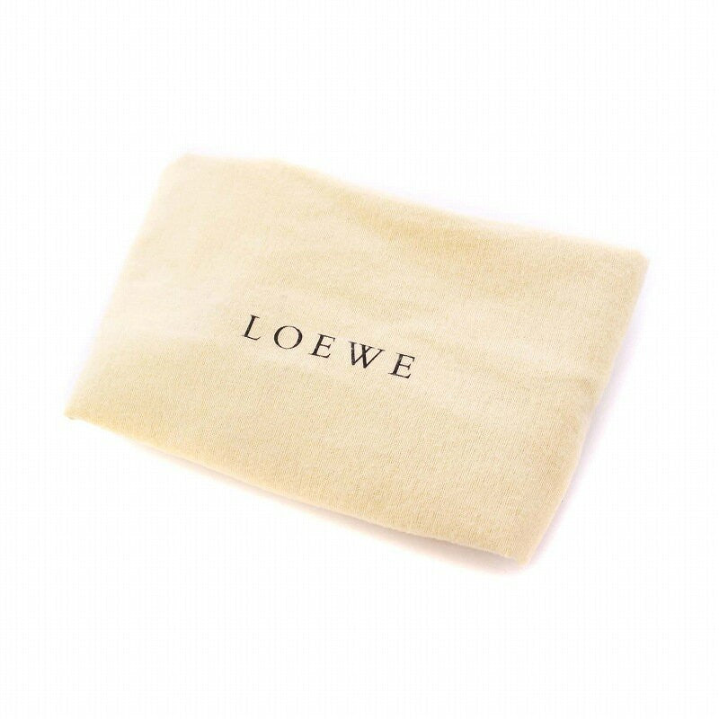 LOEWE Hand Shoulder Bag Tote Purse Anagram Leather Beige Authentic