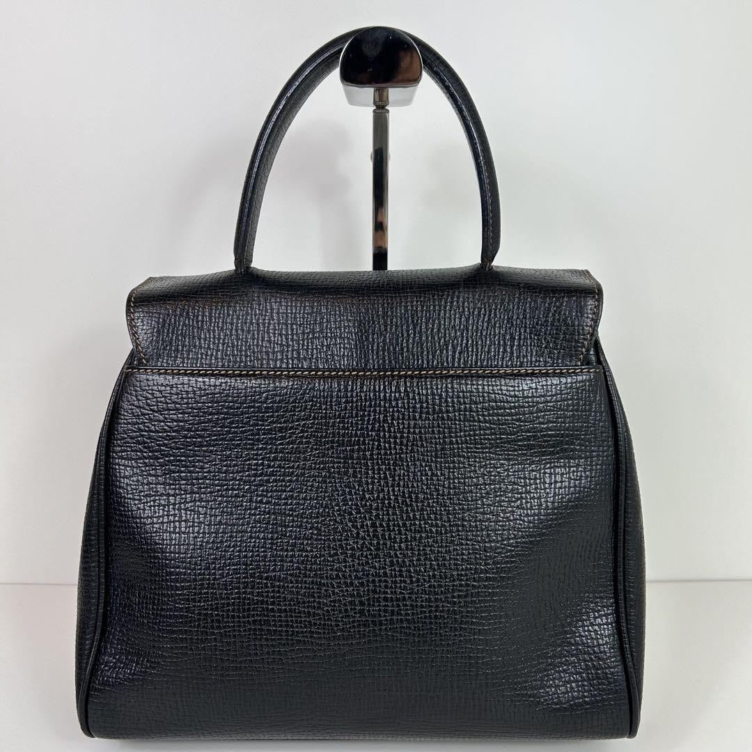 LOEWE Hand Shoulder Bag Tote Purse 2way Logo Leather Black Authentic