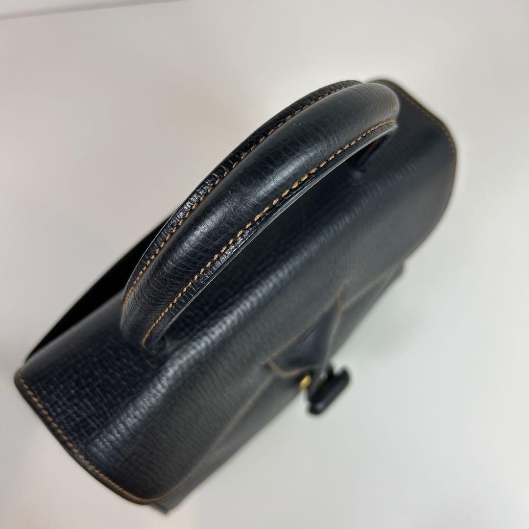 LOEWE Hand Shoulder Bag Tote Purse 2way Logo Leather Black Authentic