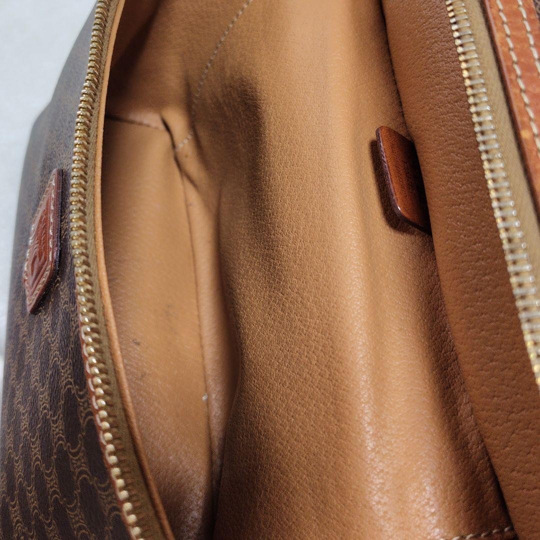 CELINE handbag Purse Macadam Vanity Bag PVC Leather Brown Women's Used Authentic