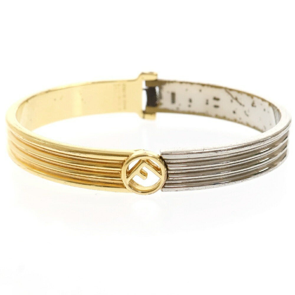 FENDI Bracelet Bangle F Logo Silver Gold Authentic