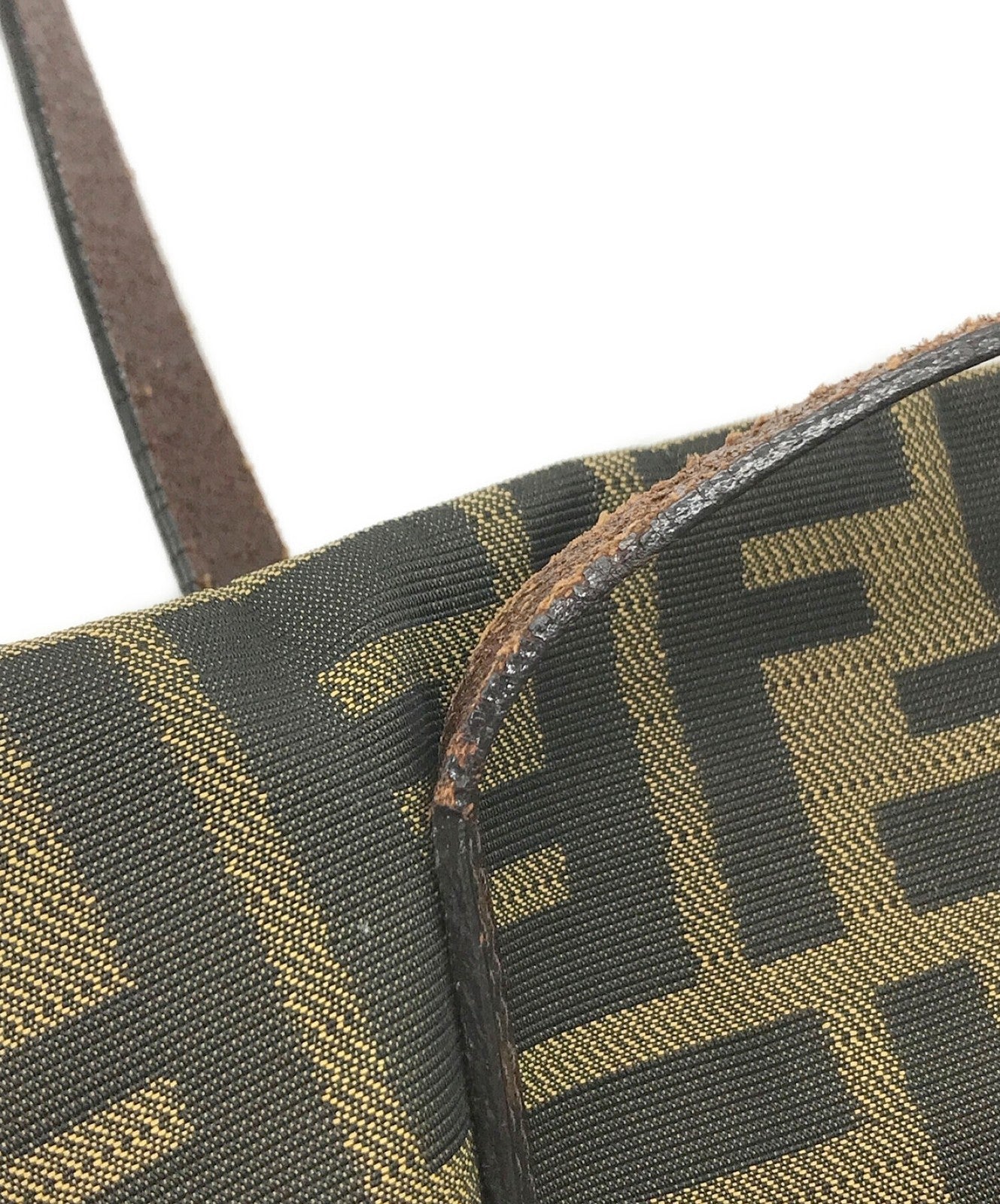 FENDI Mini Hand Bag Tote Purse FF Zucca Authentic
