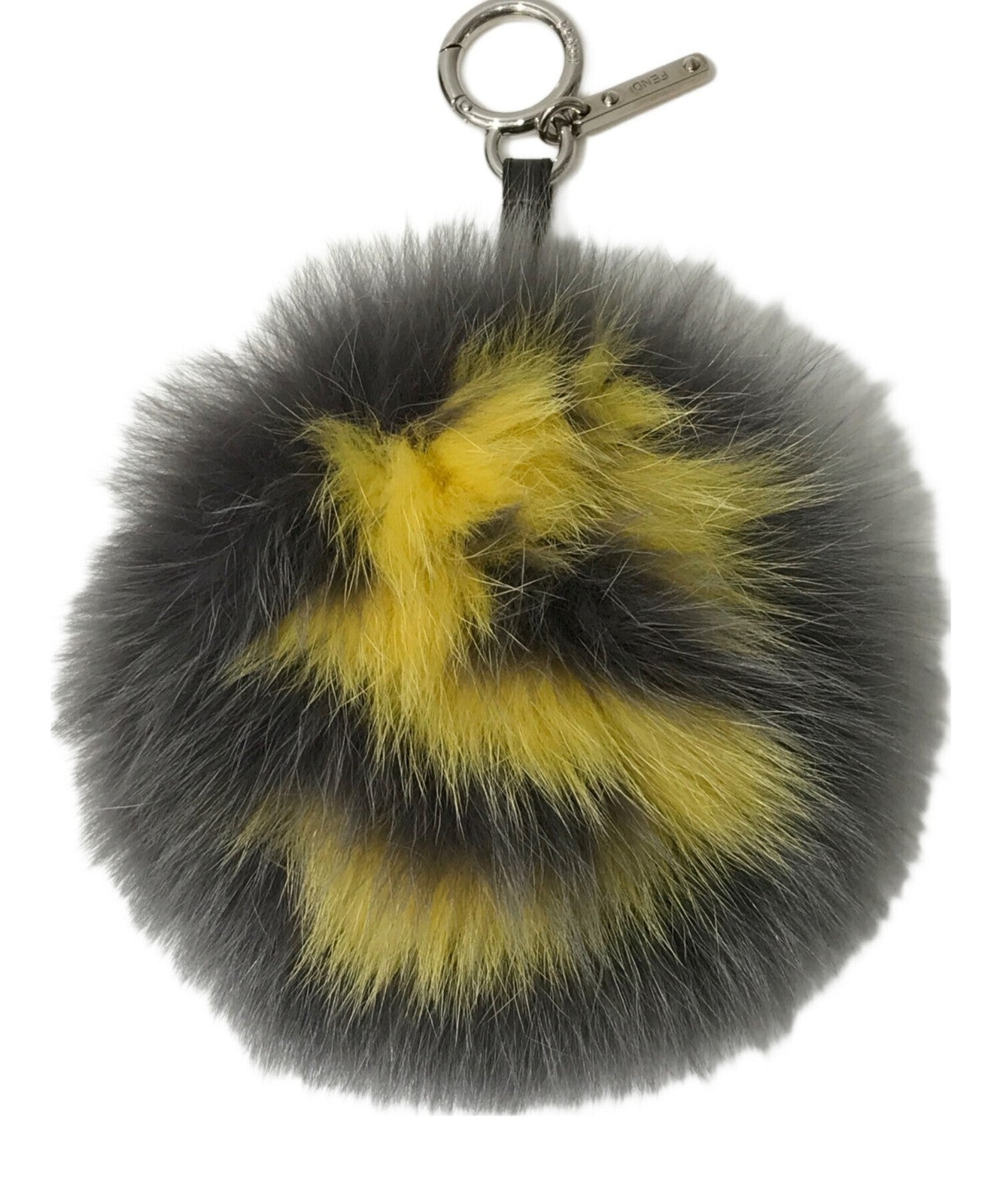 FENDI Bag Charm Key Holder Strap Gray Authentic