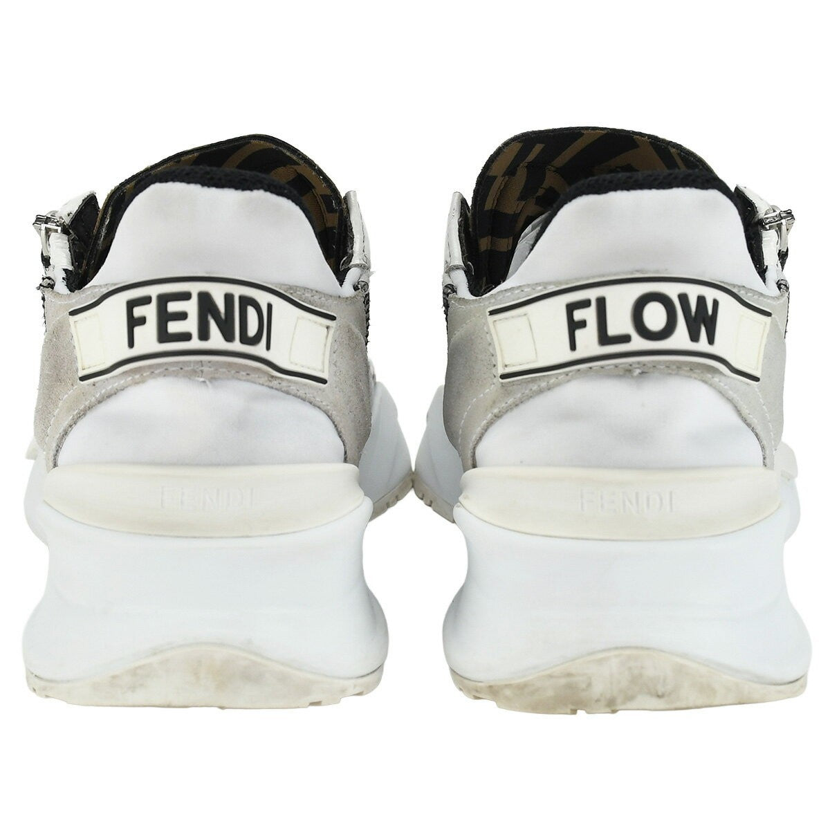 FENDI Sneakers Shoes Low-Cut FF EU 37 US 7 White Brown Authentic