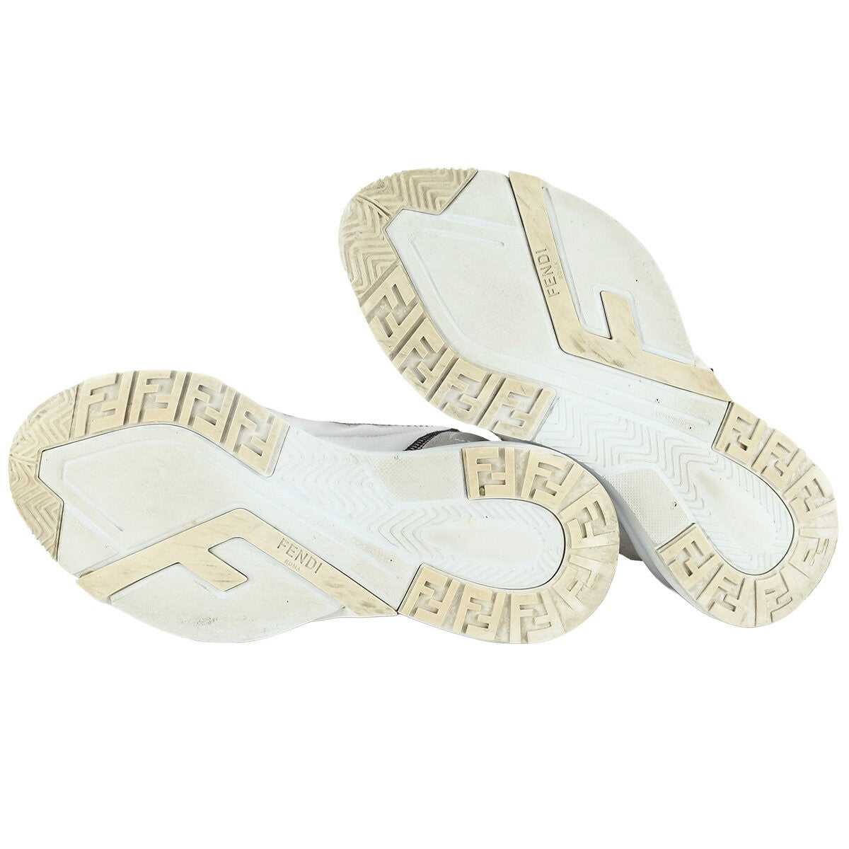FENDI Sneakers Shoes Low-Cut FF EU 37 US 7 White Brown Authentic