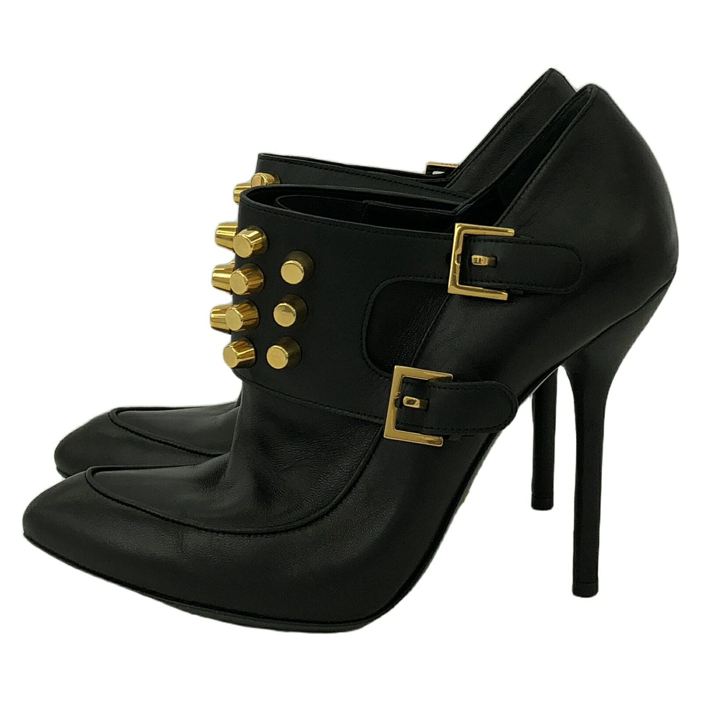 GUCCI Bootie Boots Shoes EU 37 US 7 Leather Black Authentic