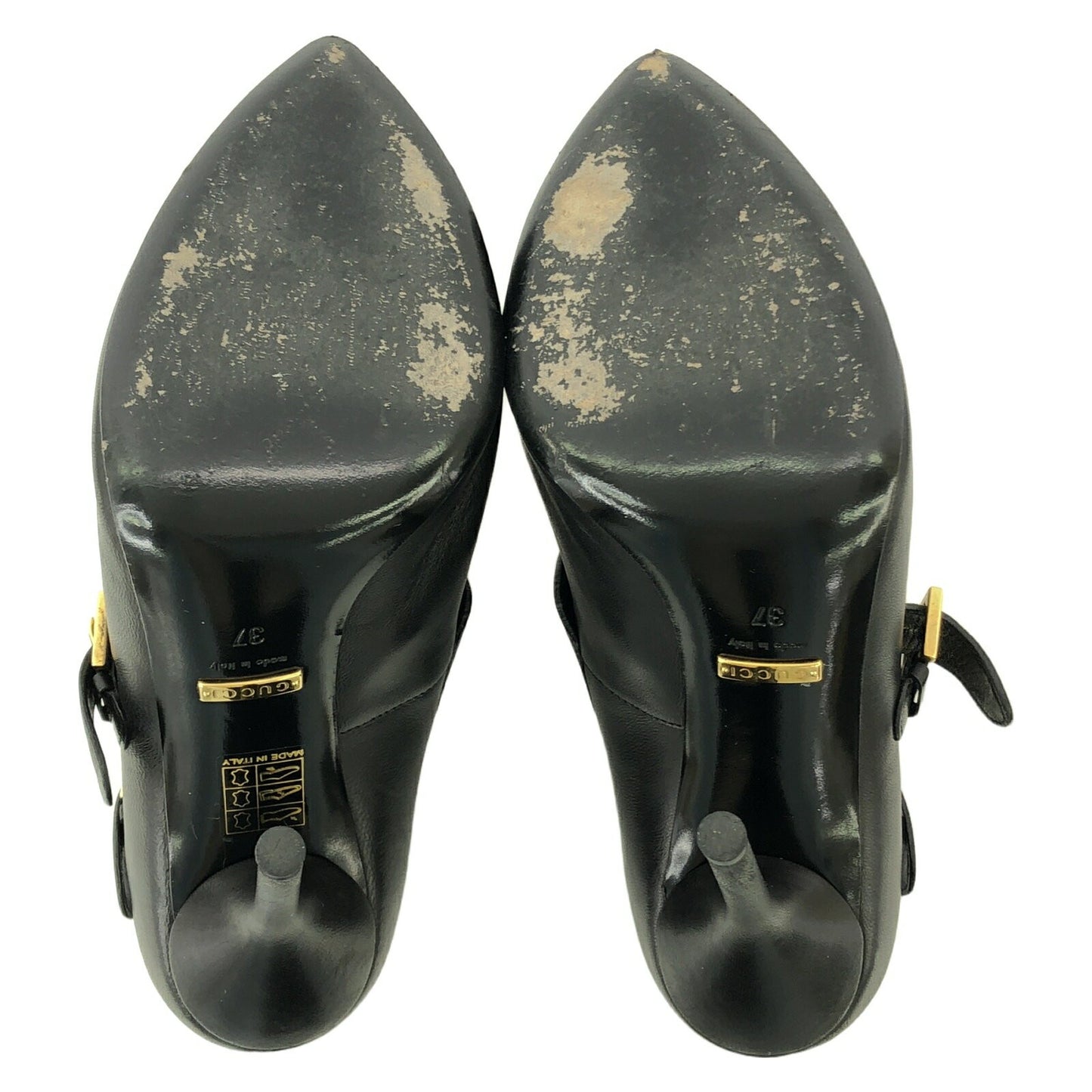 GUCCI Bootie Boots Shoes EU 37 US 7 Leather Black Authentic