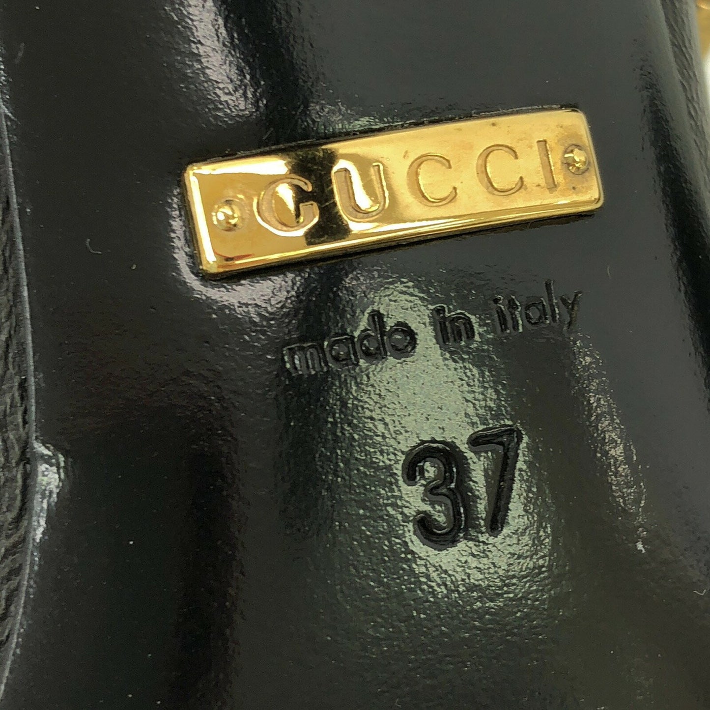 GUCCI Bootie Boots Shoes EU 37 US 7 Leather Black Authentic