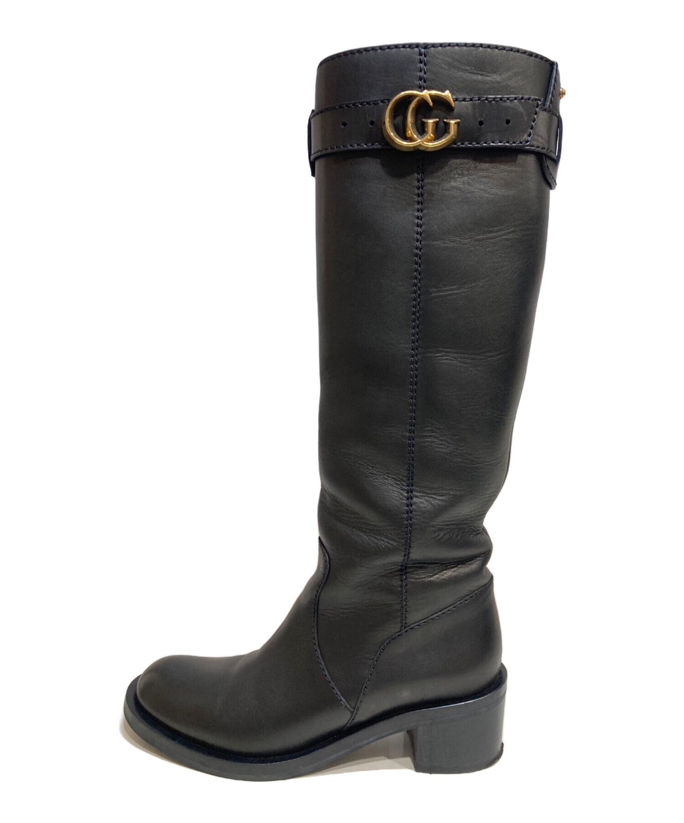 GUCCI Long Boots Shoes GG Marmont EU 35.5 US 5.5 Black Authentic