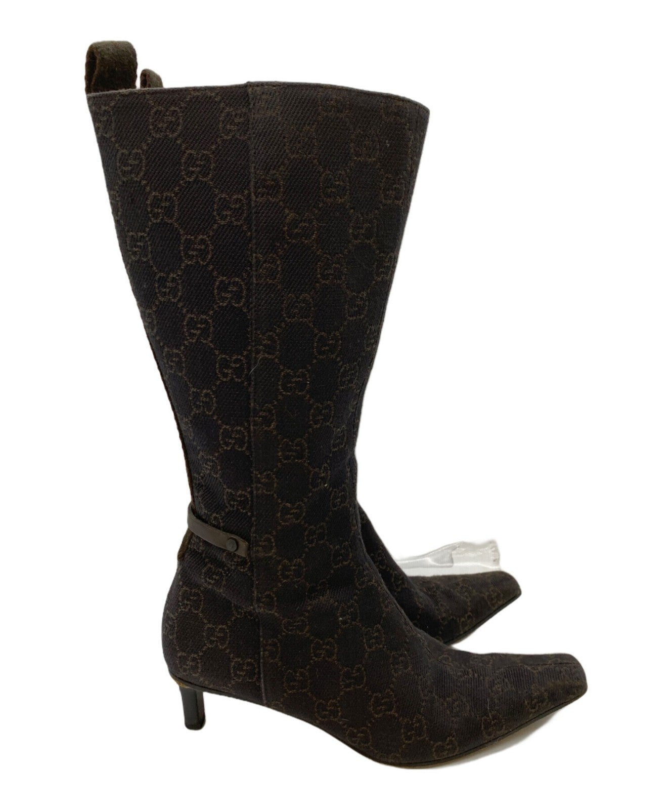 GUCCI Long Boots Shoes GG EU 35.0 US 5.0 Black Authentic
