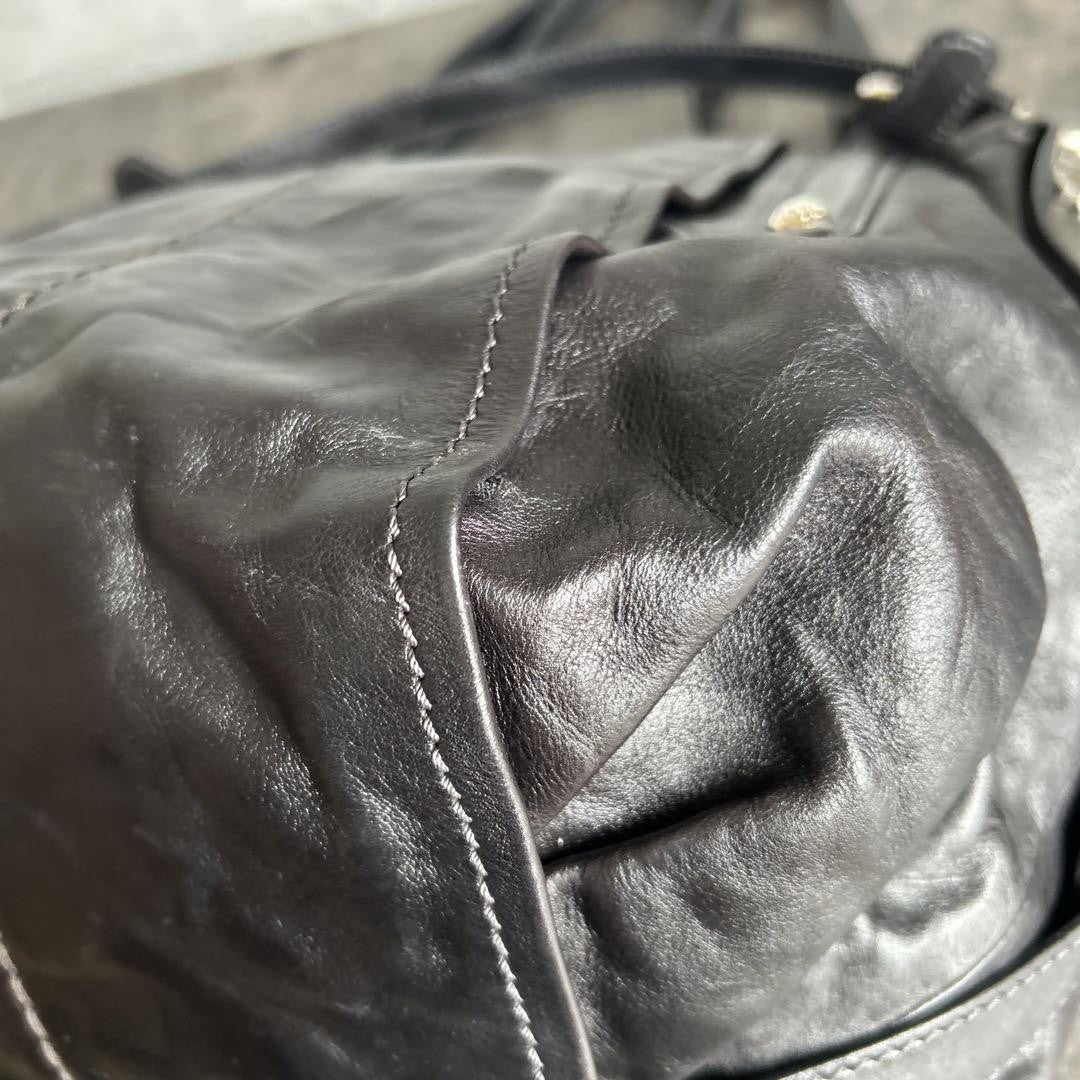 TOD'S Shoulder Bag Purse 2way Leather Black Authentic