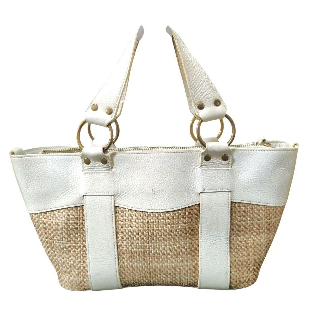 Chloe Hand Bag Tote Purse Basket Bag Leather Authentic