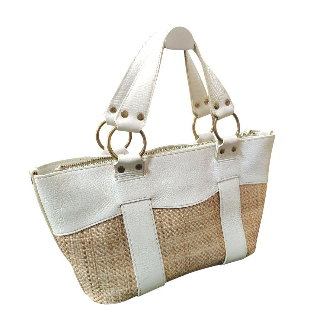 Chloe Hand Bag Tote Purse Basket Bag Leather Authentic