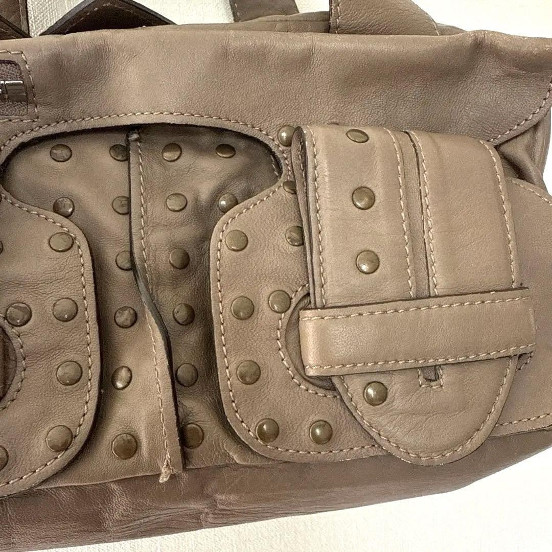 Chloe Shoulder Bag Purse Leather Greige Authentic