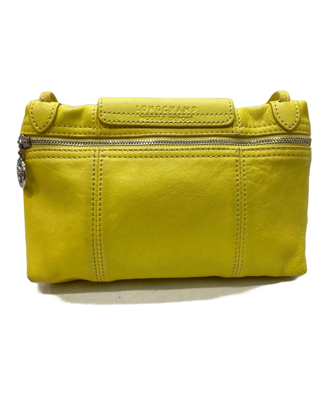 Longchamp Shoulder Bag Purse Le Pliage Yellow Women's Used Authentic