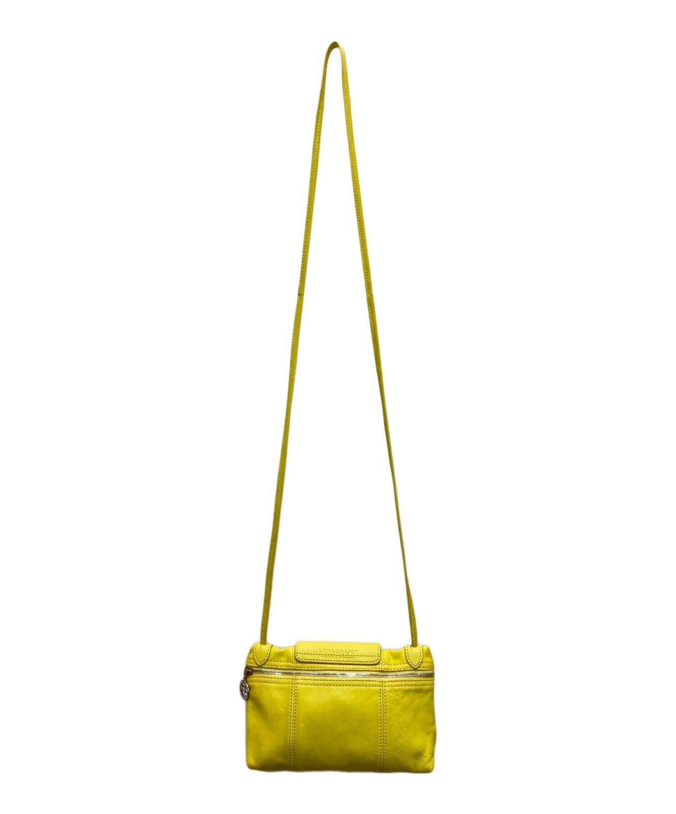 Longchamp Shoulder Bag Purse Le Pliage Yellow Women's Used Authentic