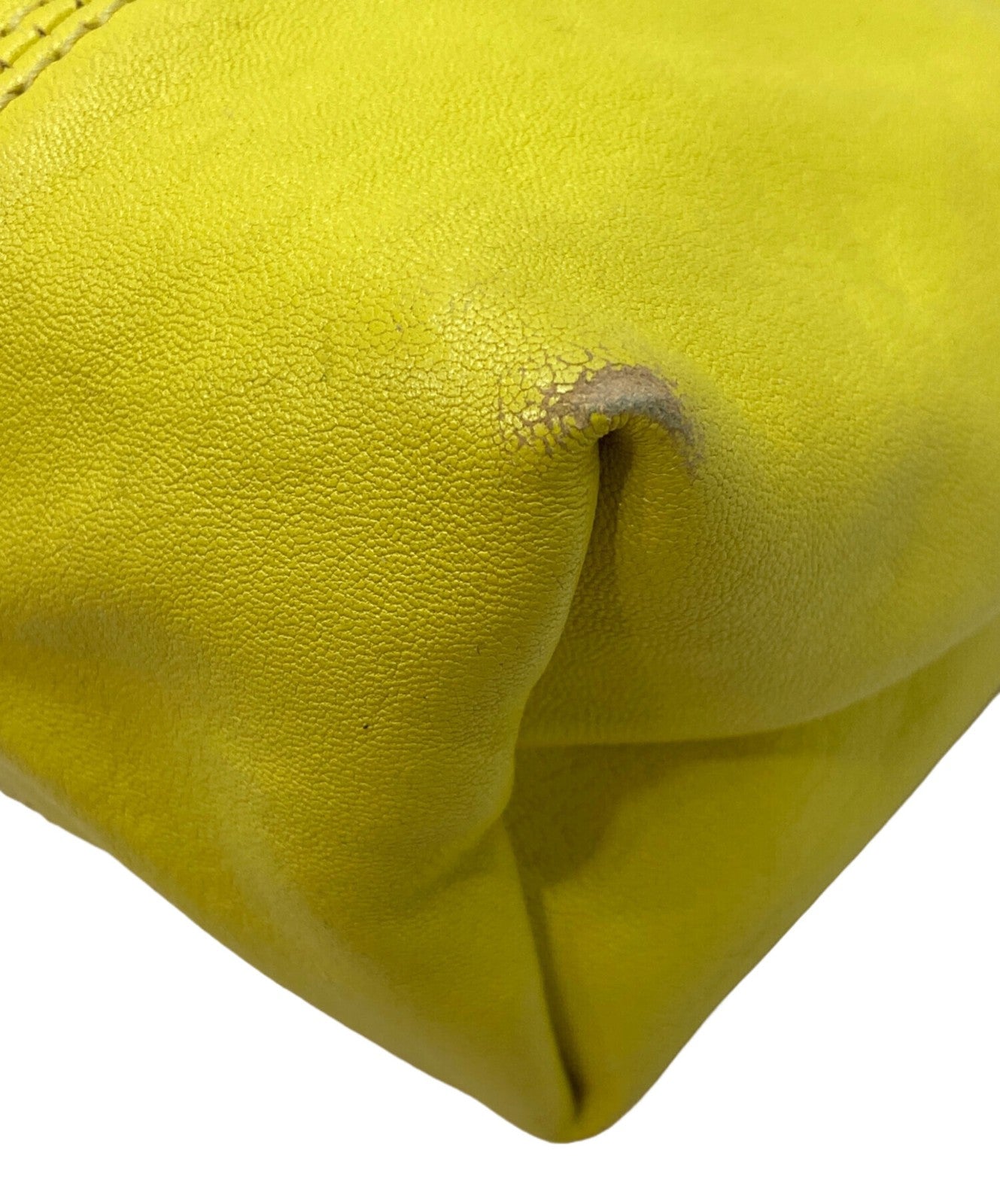 Longchamp Shoulder Bag Purse Le Pliage Yellow Women's Used Authentic