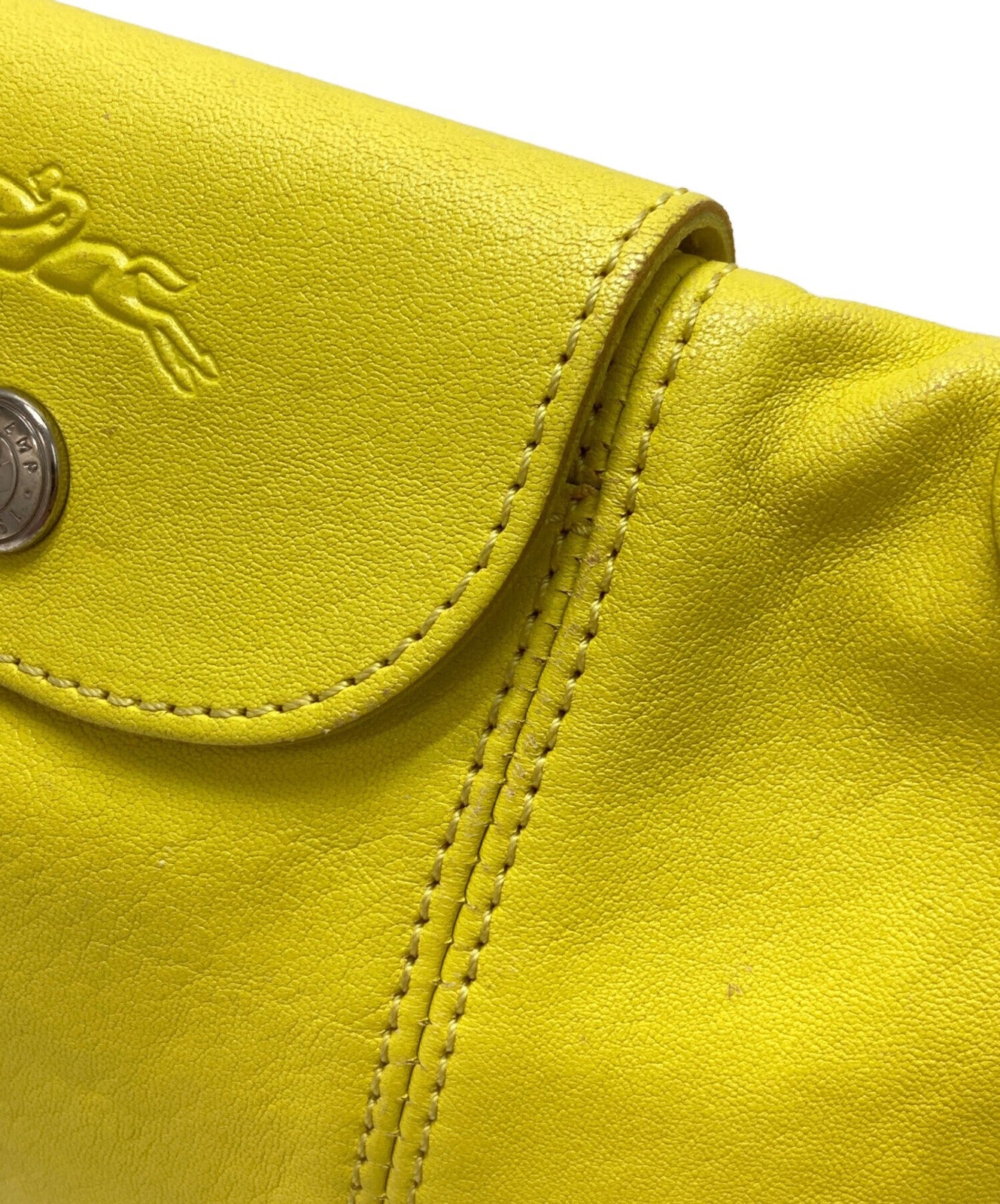 Longchamp Shoulder Bag Purse Le Pliage Yellow Women's Used Authentic
