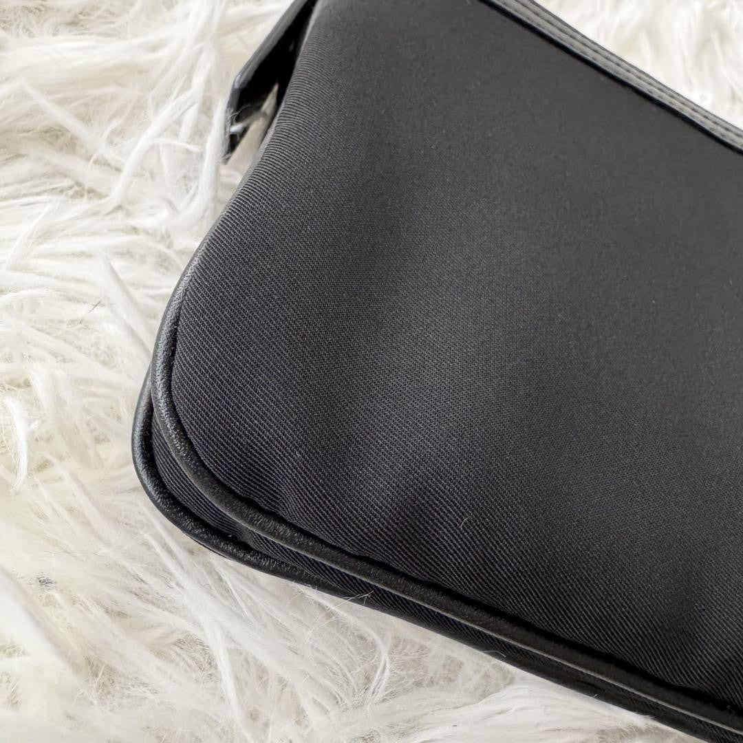 GIVENCHY Hand Bag Tote Purse Nylon Leather Black Authentic