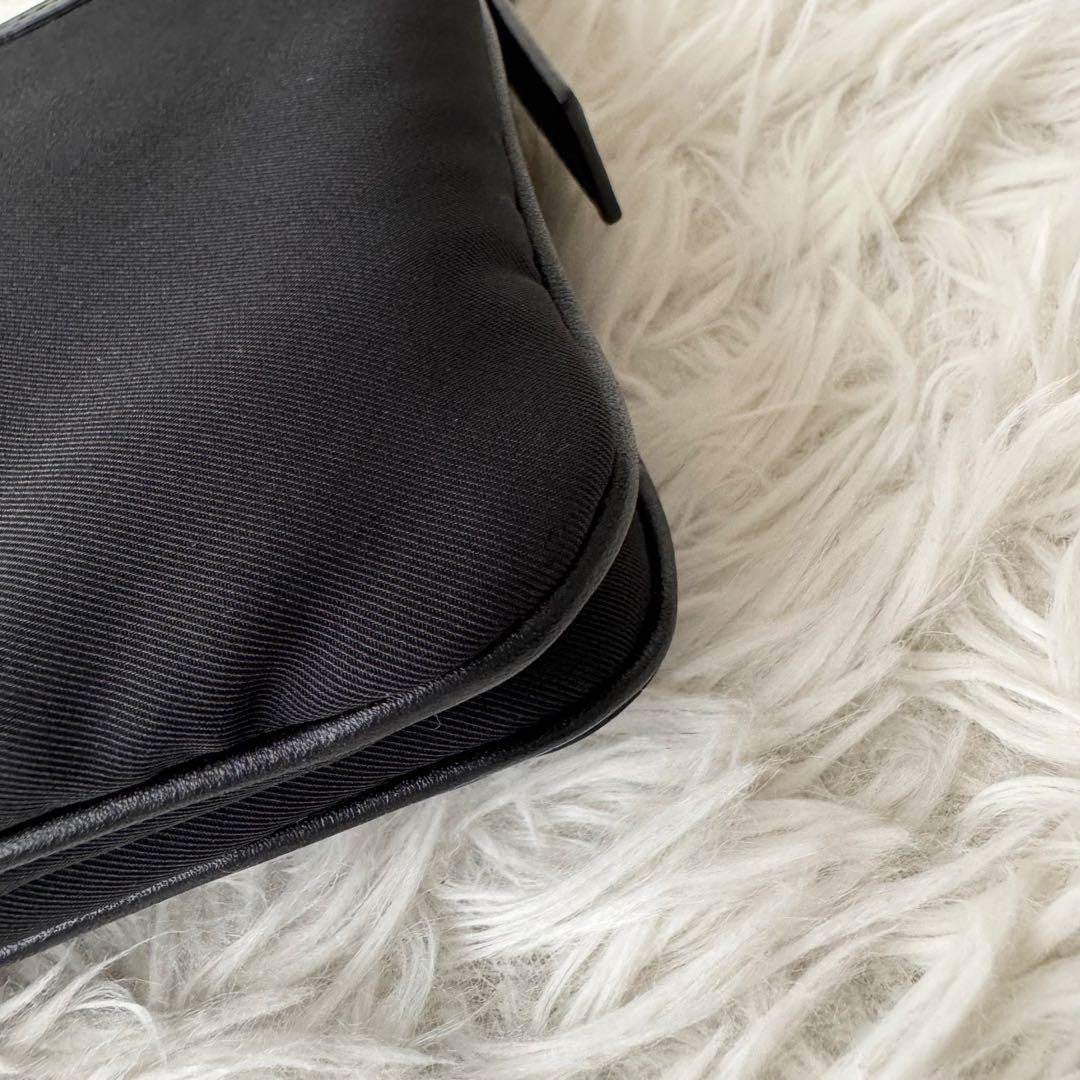 GIVENCHY Hand Bag Tote Purse Nylon Leather Black Authentic