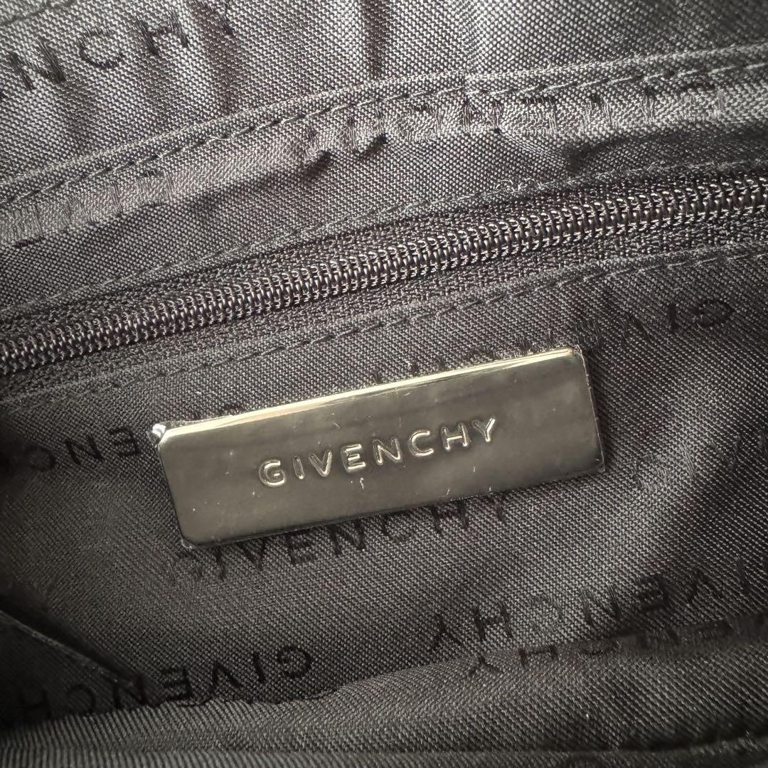 GIVENCHY Hand Bag Tote Purse Nylon Leather Black Authentic