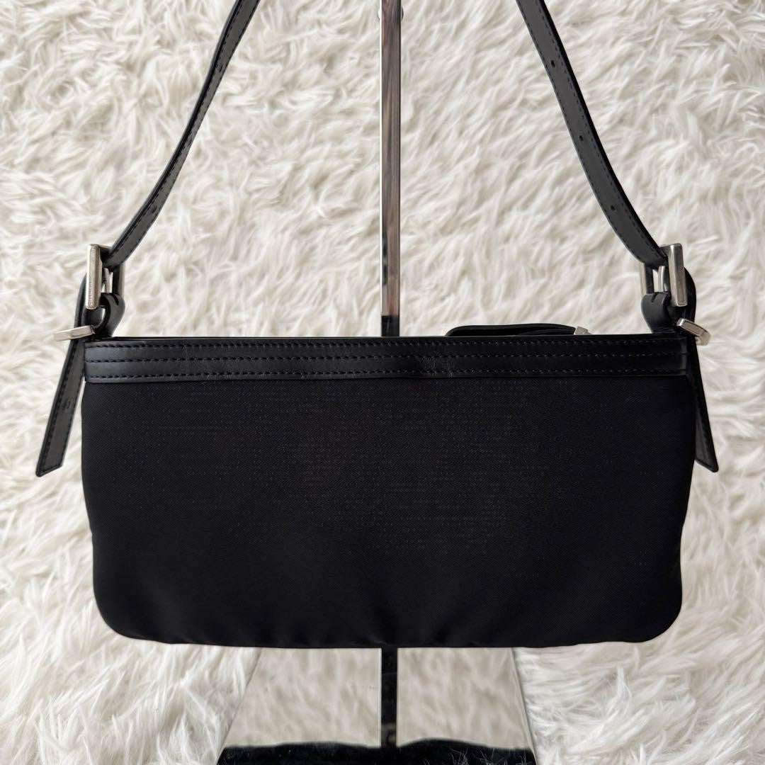 GIVENCHY Hand Bag Tote Purse Nylon Leather Black Authentic