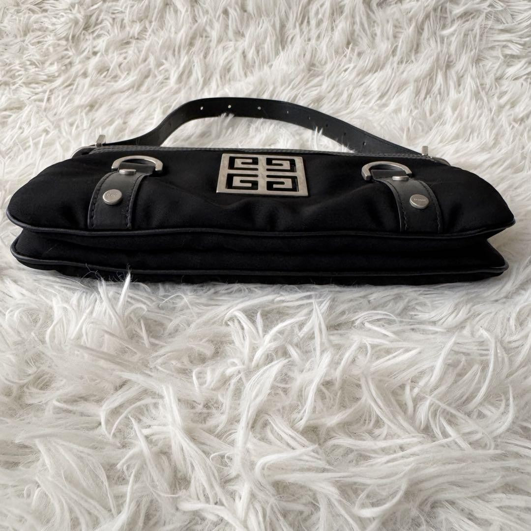 GIVENCHY Hand Bag Tote Purse Nylon Leather Black Authentic