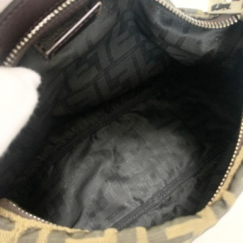 FENDI Pouch FF Zucca Pouch Cosmetic Canvas Beige Brown Vintage Authentic