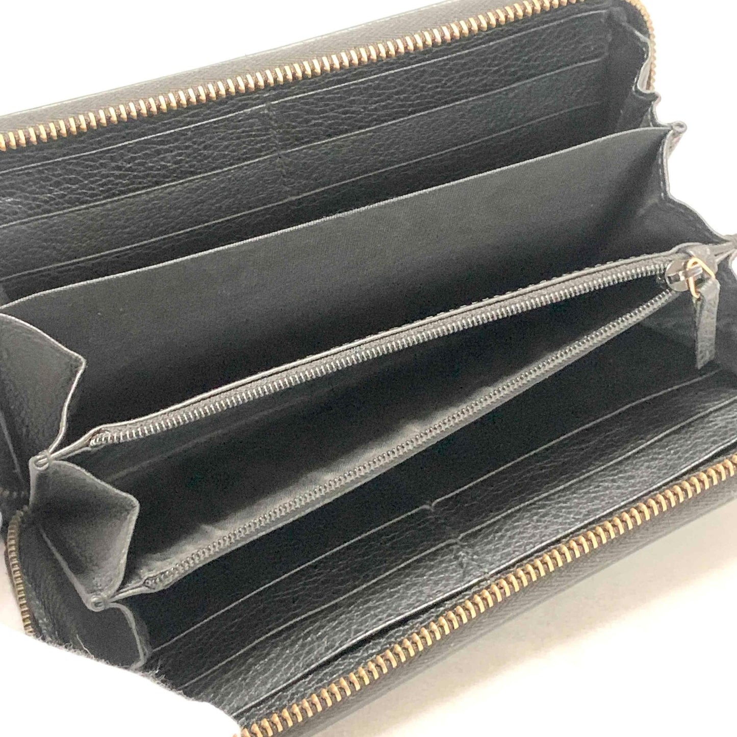GUCCI Wallet Vintage Logo Sherry Line Interlocking GG Purse Round Zip Long Black