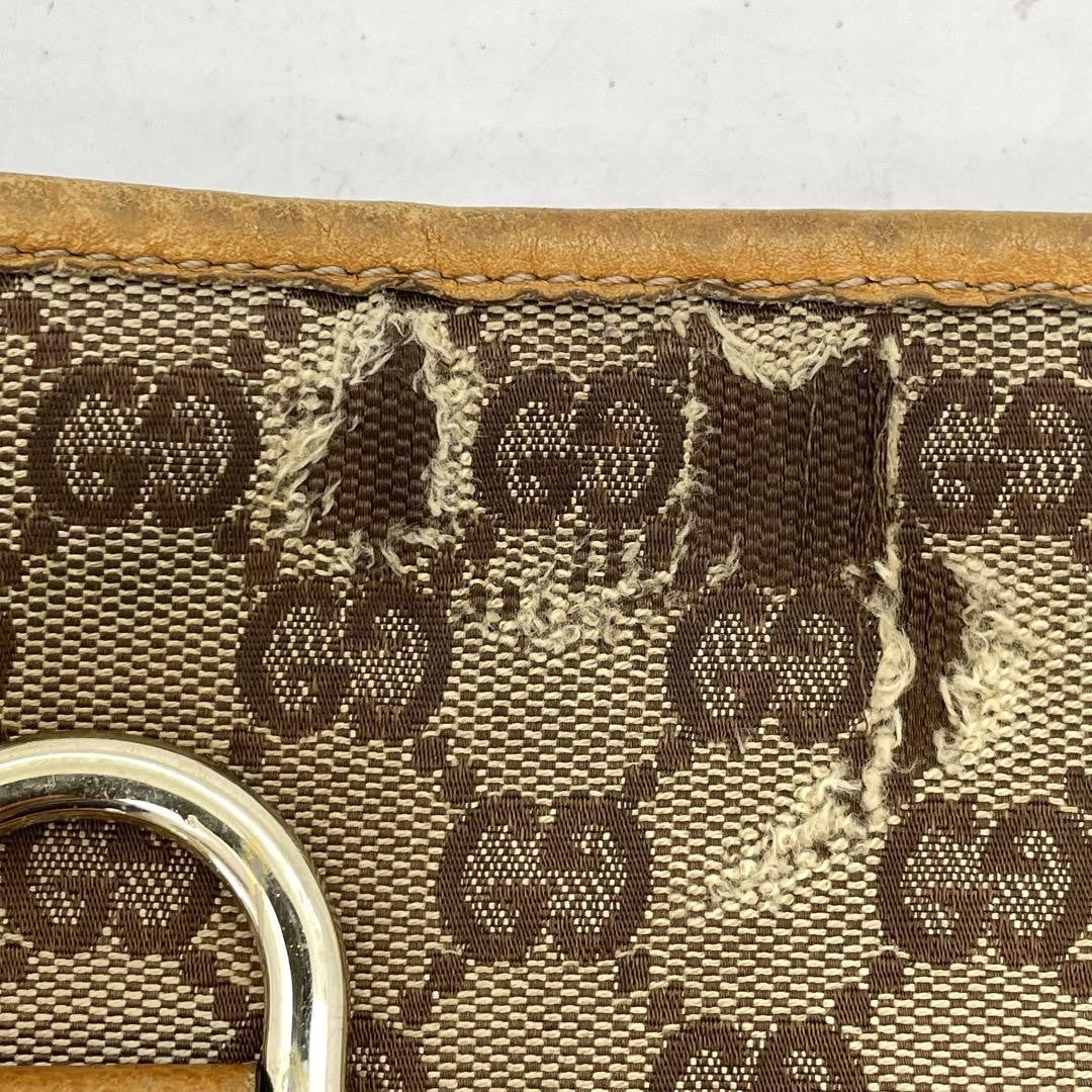 GUCCI Shoulder bag Purse Sacoche Abby GG canvas Leather Beige Brown Authentic