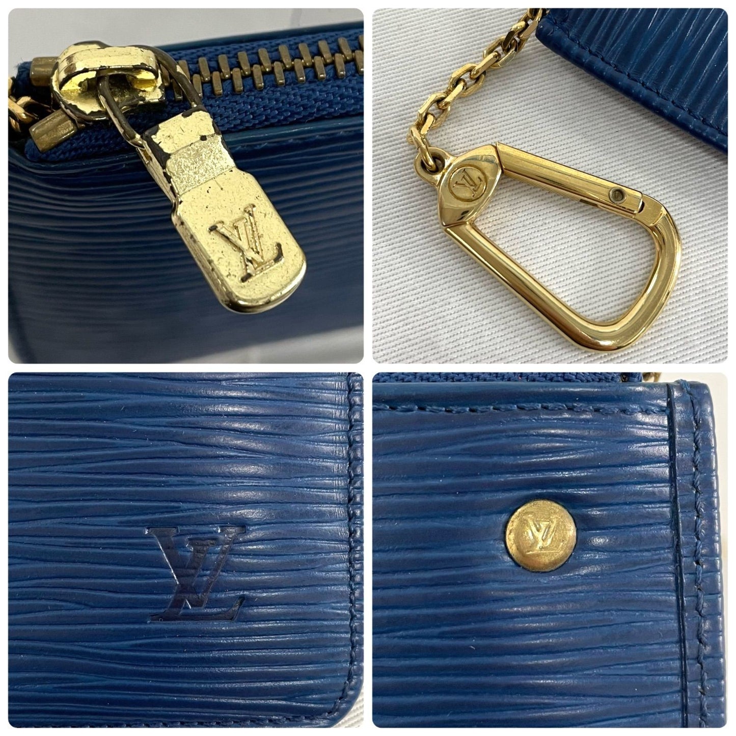 LOUIS VUITTON Coin Case Wallet Purse Compact Pochette Cles Epi M63805 Auth