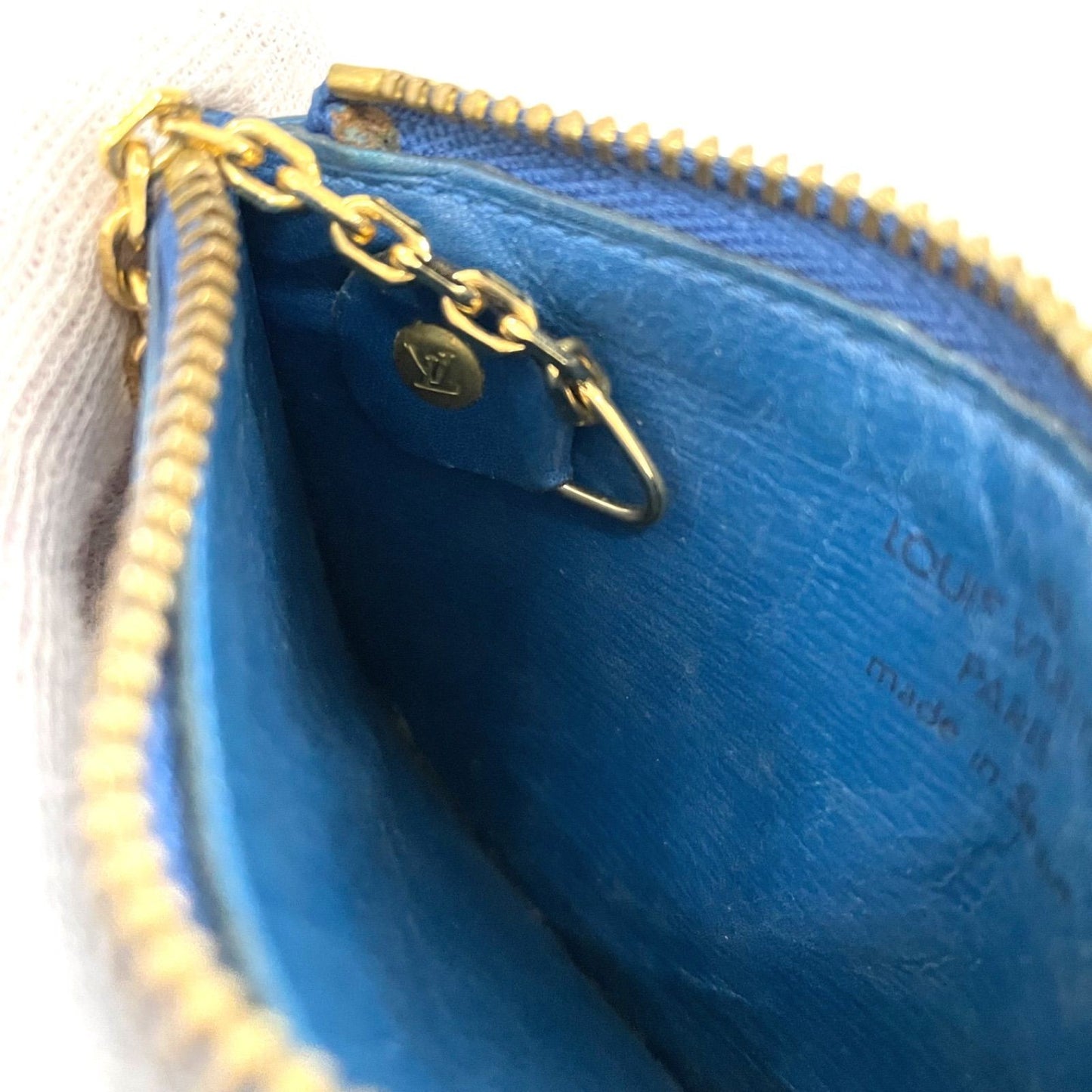 LOUIS VUITTON Coin Case Wallet Purse Compact Pochette Cles Epi M63805 Auth