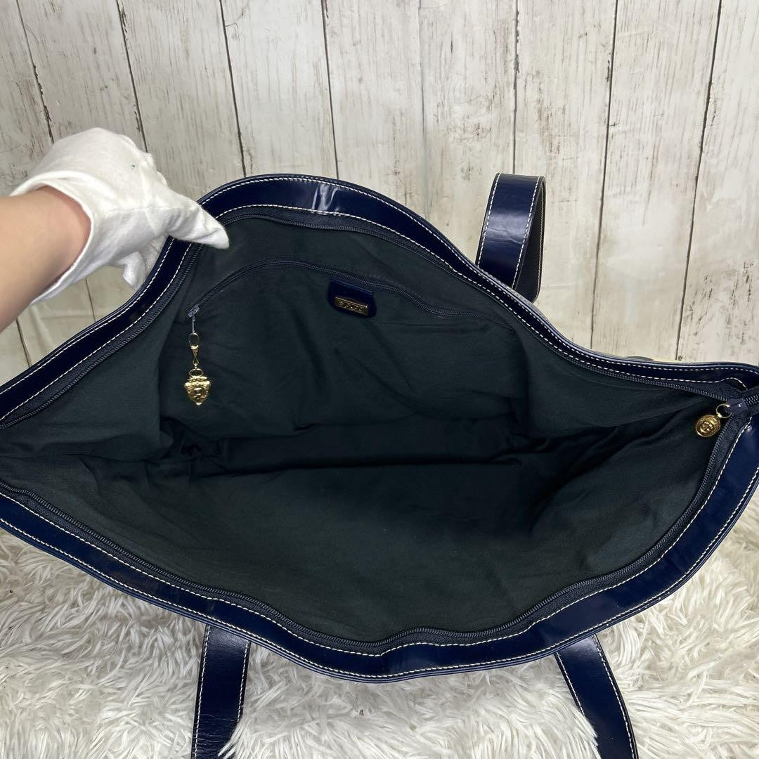 GUCCI Tote bag Purse handbag GG logo Sherry line Old Gucci Canvas Leather Auth