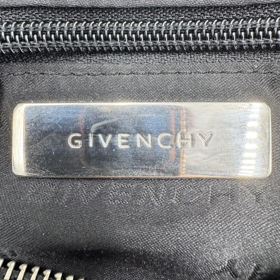 GIVENCHY Shoulder Bag Purse 4G Nylon Leather Brown Authentic