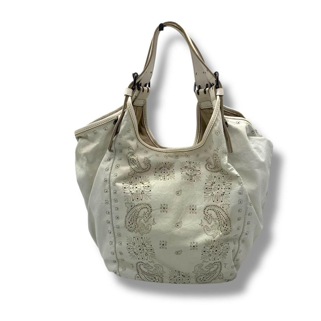 GIVENCHY Hand Shoulder Bag Tote Purse Leather White Authentic