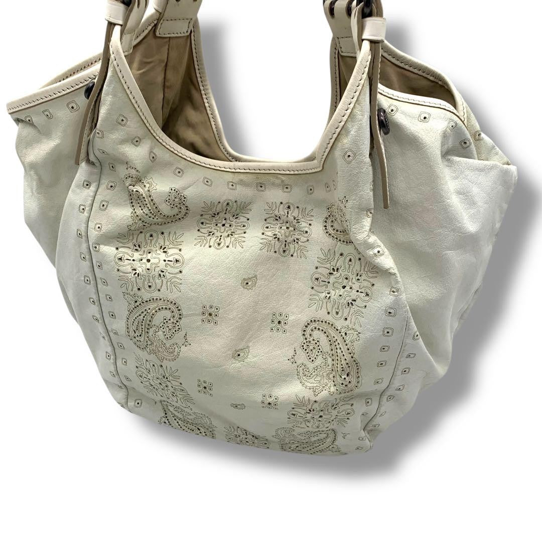 GIVENCHY Hand Shoulder Bag Tote Purse Leather White Authentic