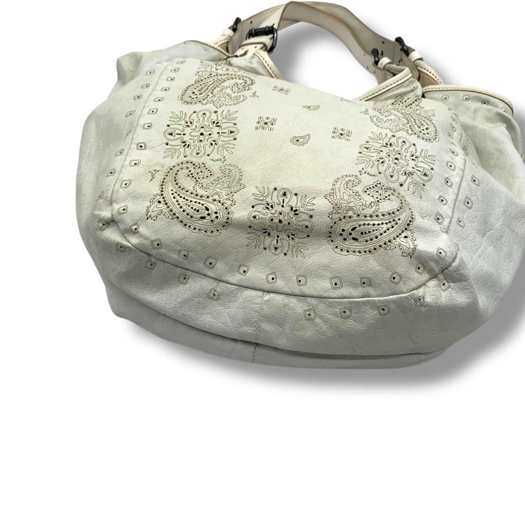 GIVENCHY Hand Shoulder Bag Tote Purse Leather White Authentic
