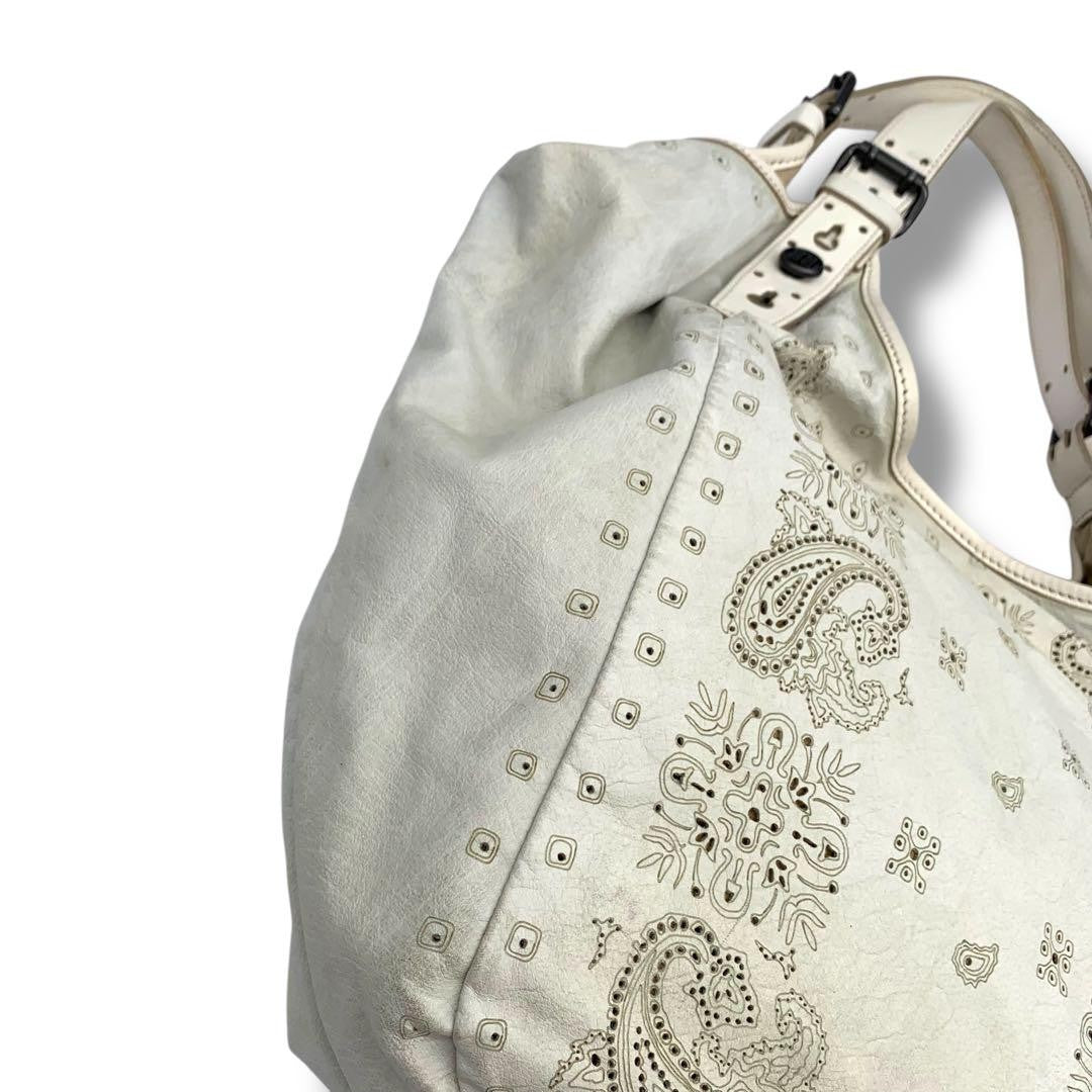 GIVENCHY Hand Shoulder Bag Tote Purse Leather White Authentic