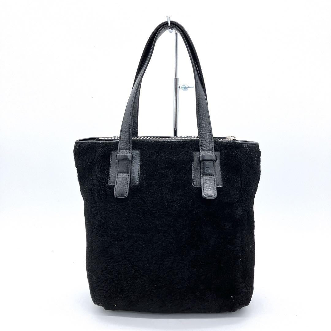 LOEWE Hand Bag Tote Purse Anagram Black Authentic