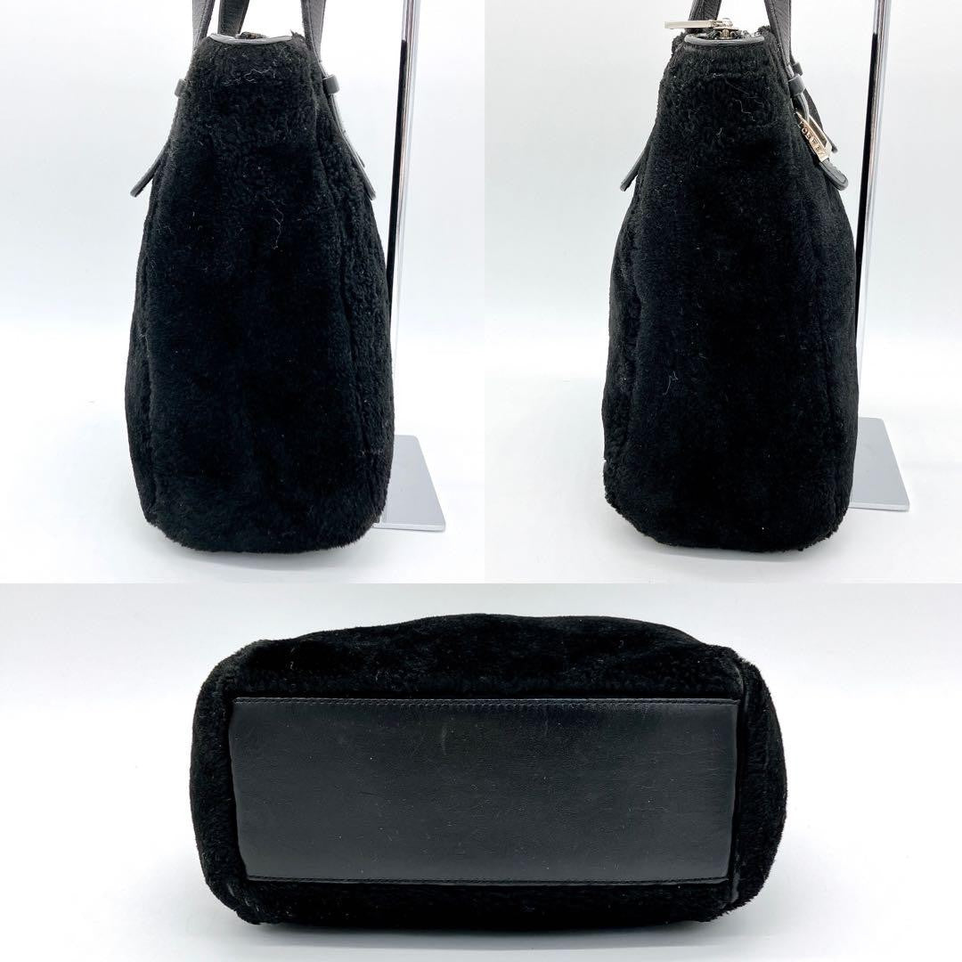 LOEWE Hand Bag Tote Purse Anagram Black Authentic