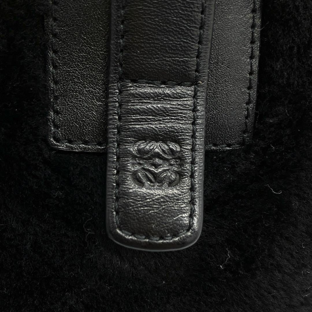 LOEWE Hand Bag Tote Purse Anagram Black Authentic